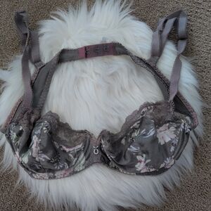 Lou Multi Colored Lace Floral Balconette Bra